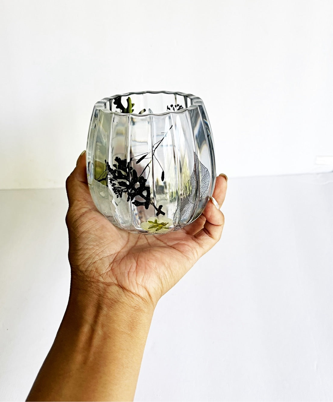 Flower Resin Jar | Handmade | Pressed Flowers | One of A Kind