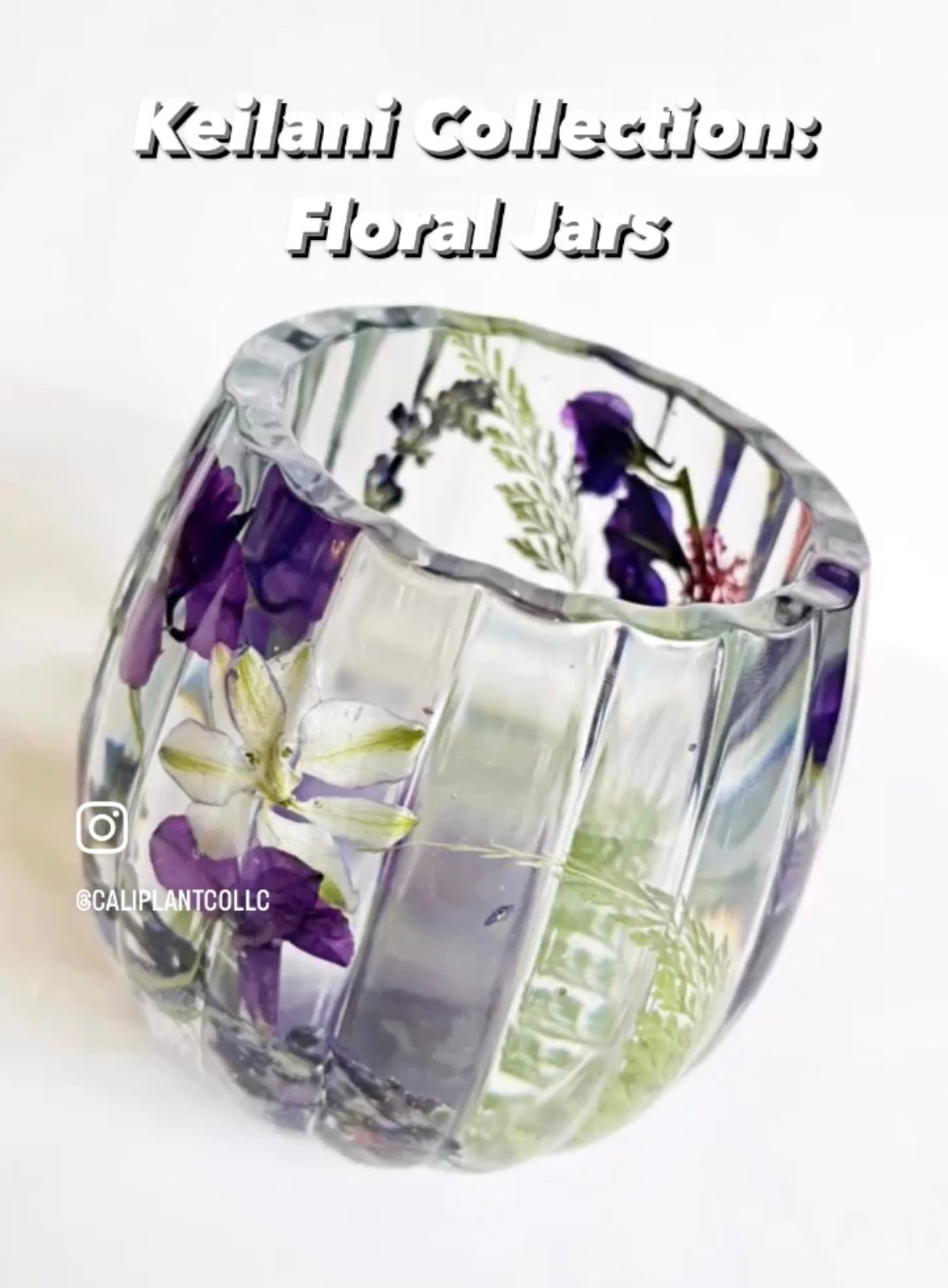 Flower Resin Jar | Handmade | Pressed Flowers | One of A Kind